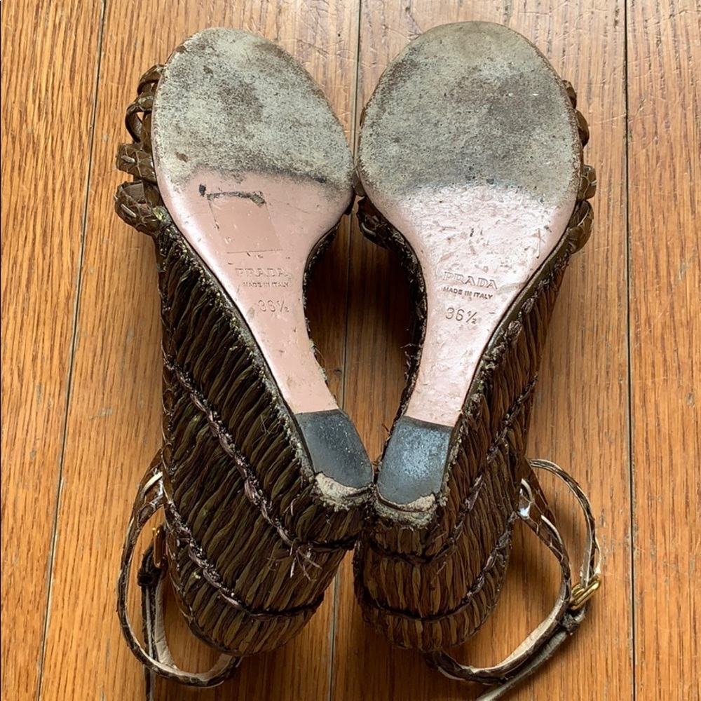 Prada jewel and silk straw espadrille sandals - Picture 8 of 8